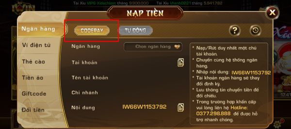 nạp tiền iwin