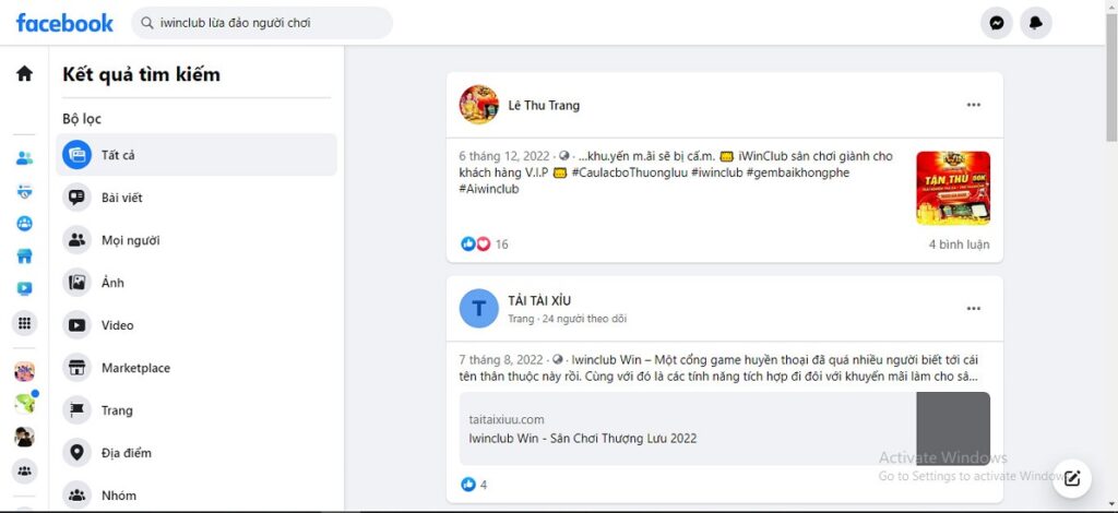 game iwinclub lừa đảo người chơi trên facebook