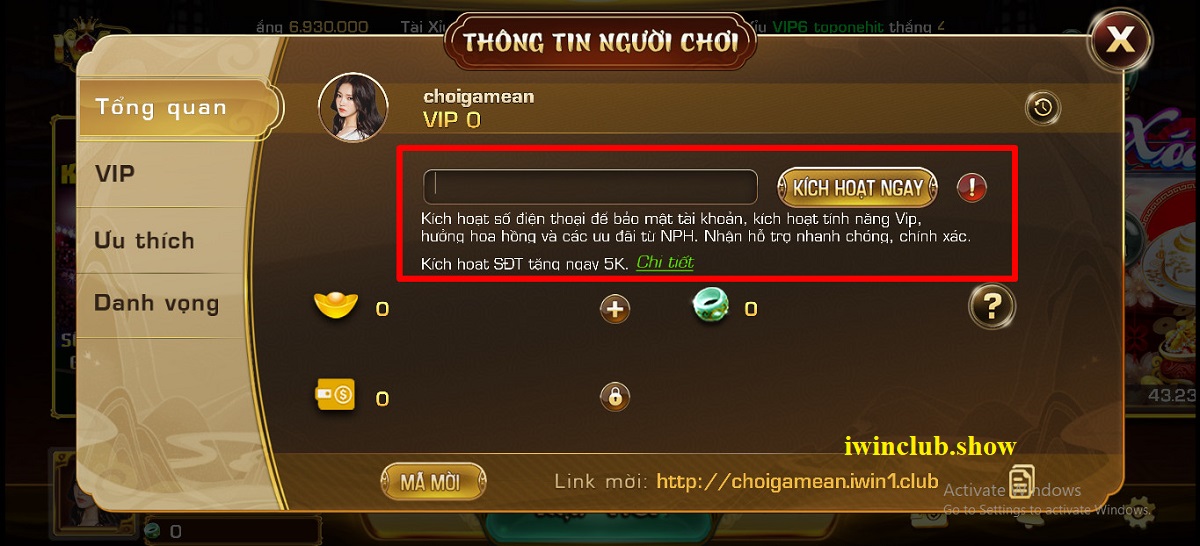 xác thực thông tin tài khoản