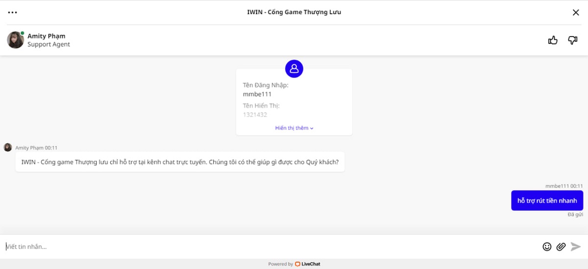 liên hệ hỗ trợ game iwin thượng lưu