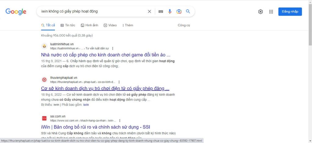 IWIN CLUB không có giấy phép hoạt động cá cược