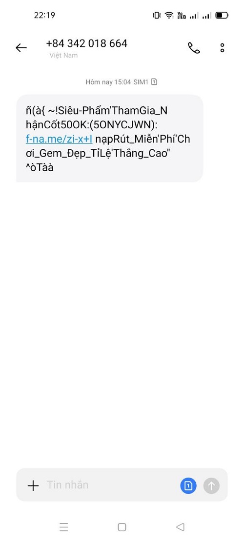 tin nhắn lừa đảo, chèo kéo người chơi